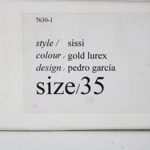 Pedro Garcia Sandals Sz 35 Gold Lurex Burnished Gold Rhinestones Sissi Sandals - Picture 12 of 12